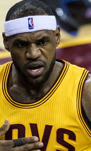 LeBron gets the worst of this emphatic 'dunk' during a marquee matchup